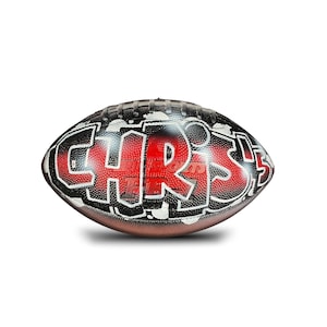 Custom Football with a Name Hand-Painted in Airbrush Graffiti Art - Football Bedroom Decor - Personalized Gift for Football Player
