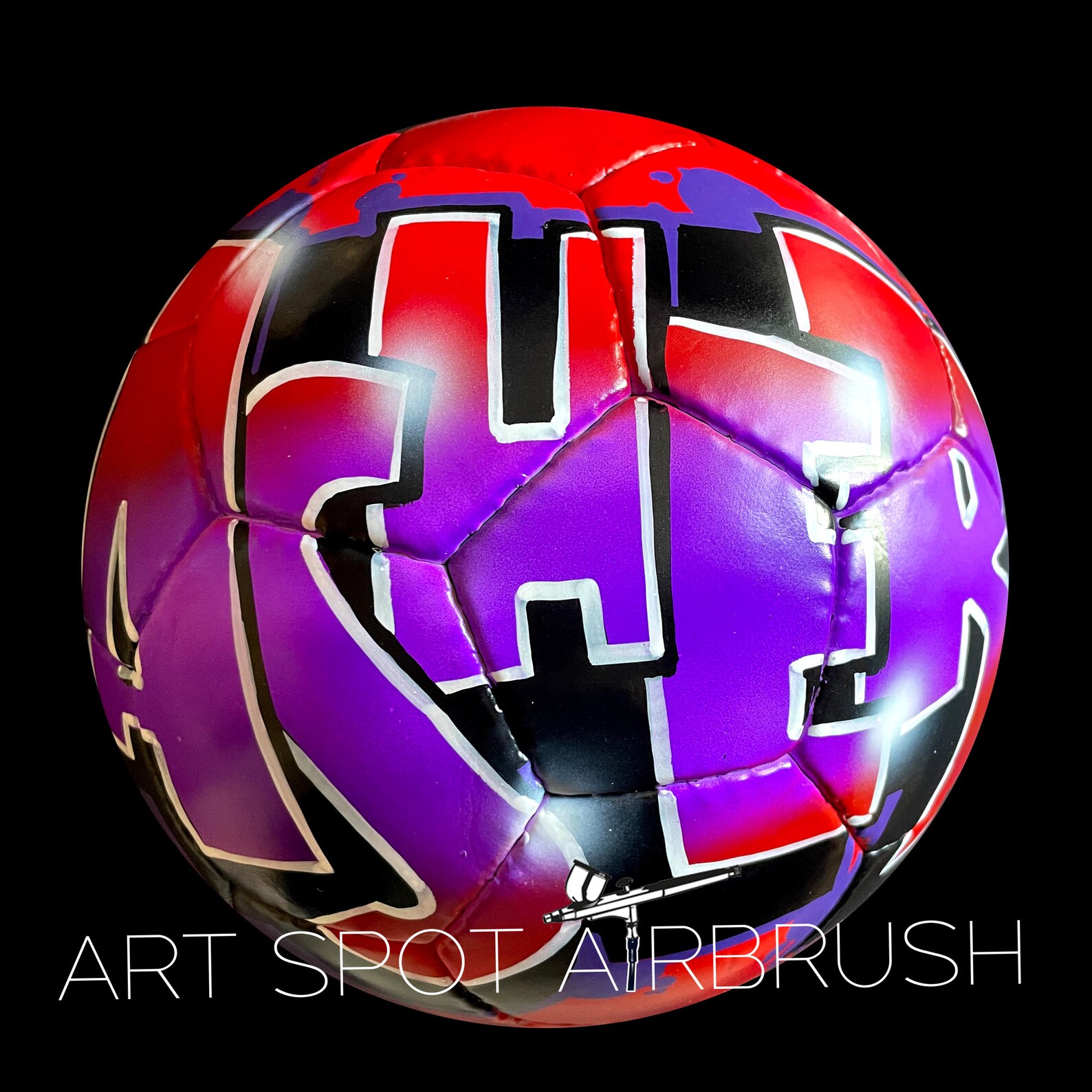 Custom Soccer Ball With Name Handpainted With Airbrush Etsy