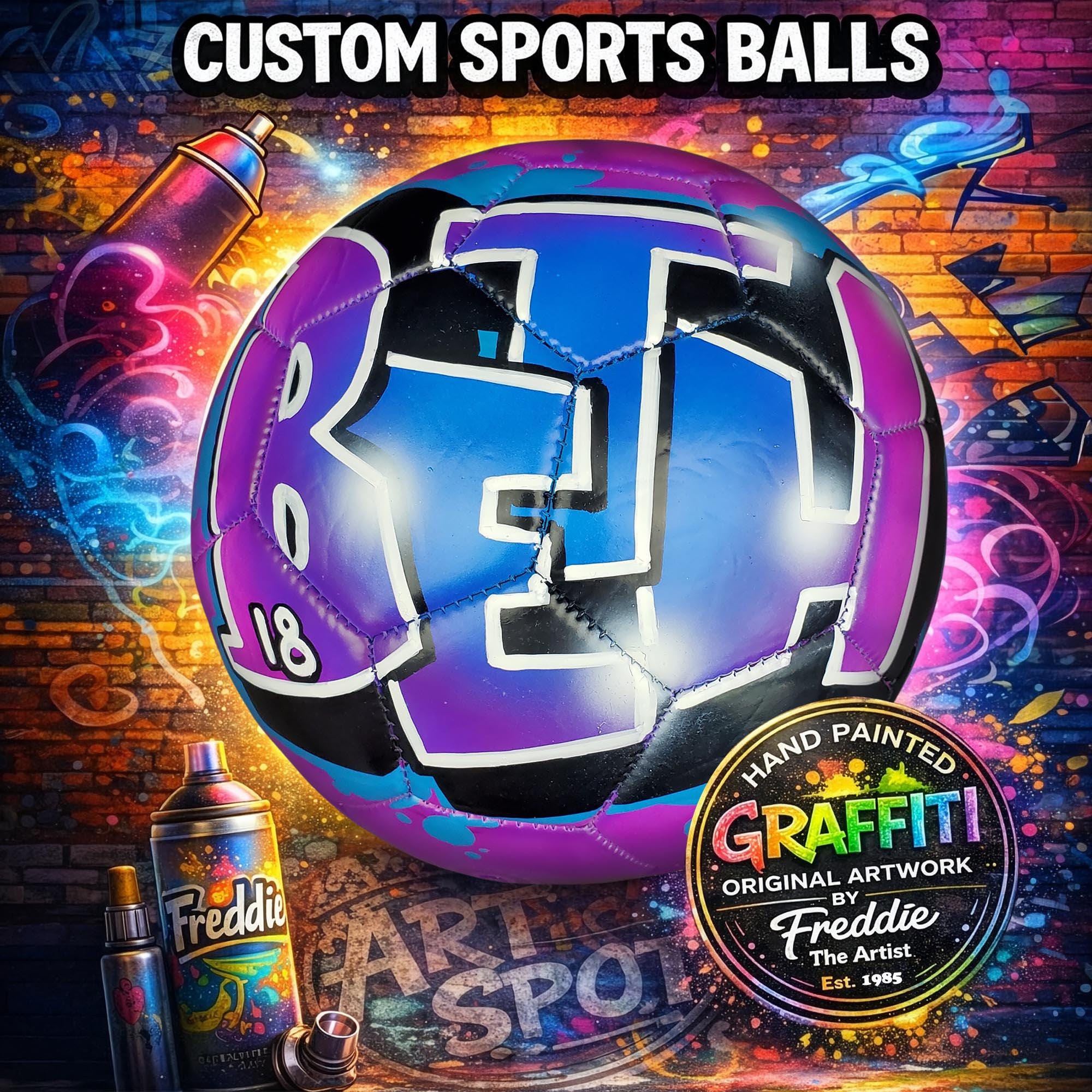 Custom Airbrush Graffiti Soccer Ball – Personalized Sports Gift