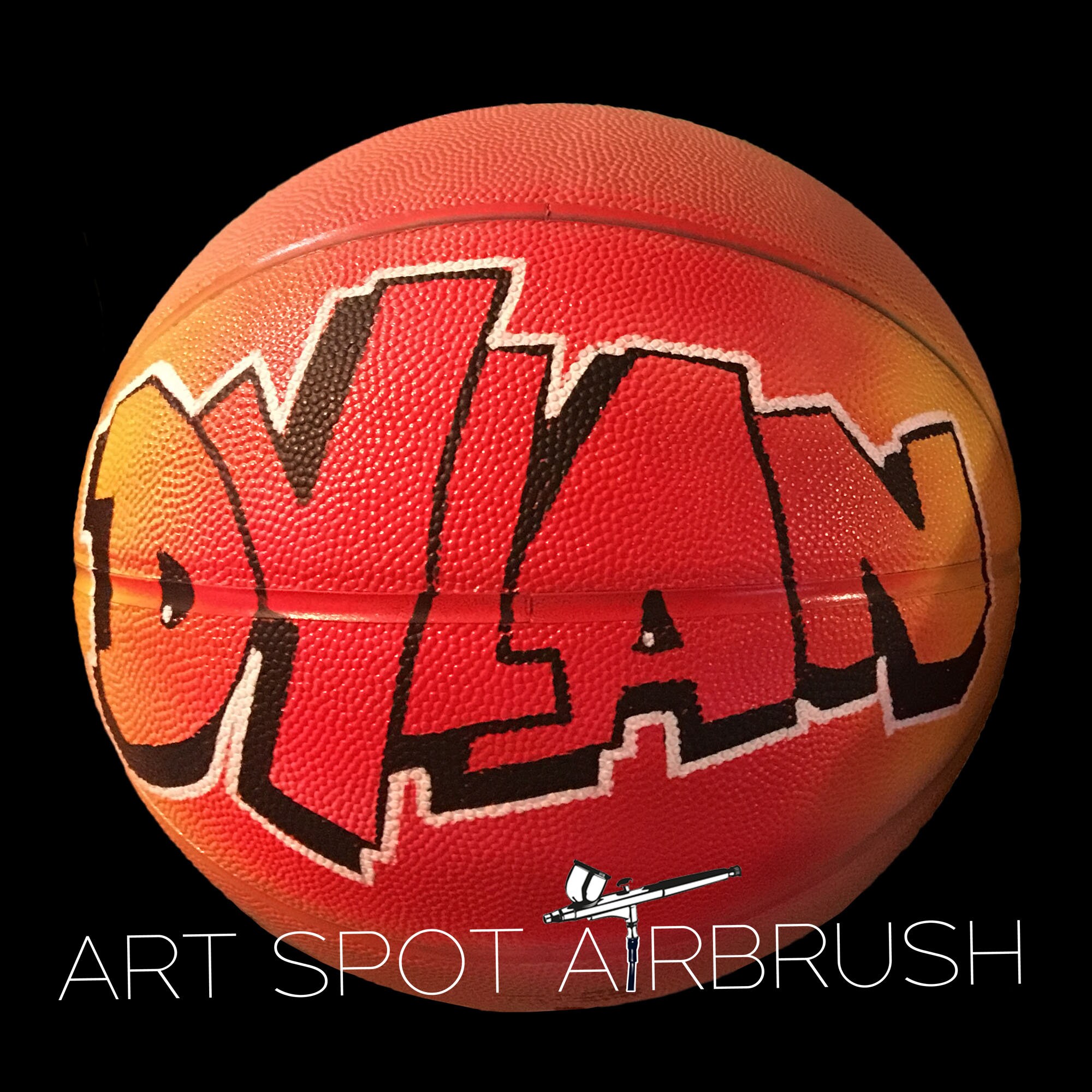 Basketball Custom Painted Personalized with Airbrush Graffiti Etsy