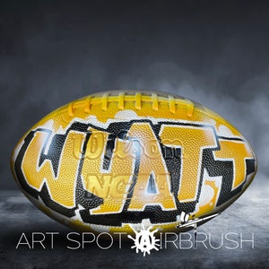 Custom Football with a Name Hand-Painted on Ball in Your Choice of Colors Personalized Football Gift with Airbrush Graffiti Art image 5