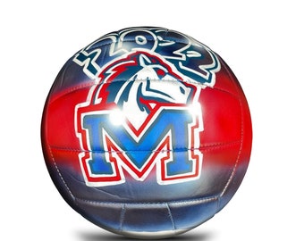 Custom Volleyball With Mascot Design Logo Unique Gift for Coach Girl or Boy Airbrush Graffiti Street Art Painted Ball