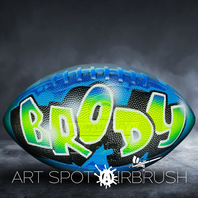 Personalized Airbrush Graffiti Footballs: Perfect for Team Gifts, Man Caves, Parties, and More Custom Football Gifts for Him image 7