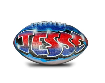 Personalized Football Gift with Name in Custom Graffiti Art - Football Decor for Super Bowl Parties, Birthdays, Bar Mitzvahs, Man Caves