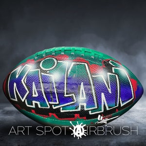 Personalized Airbrush Graffiti Footballs: Perfect for Team Gifts, Man Caves, Parties, and More Custom Football Gifts for Him image 5