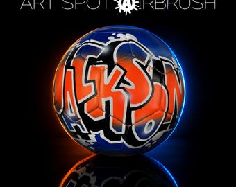 Custom Airbrush Graffiti Soccer Ball: Personalized Sports Keepsake, Display Decor