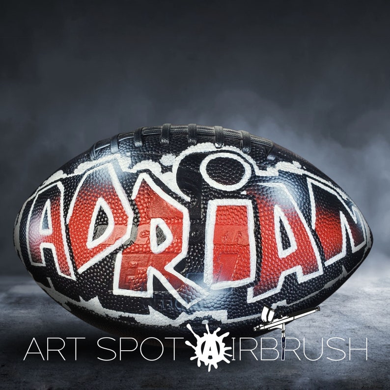 Personalized Airbrush Graffiti Footballs: Perfect for Team Gifts, Man Caves, Parties, and More Custom Football Gifts for Him image 6