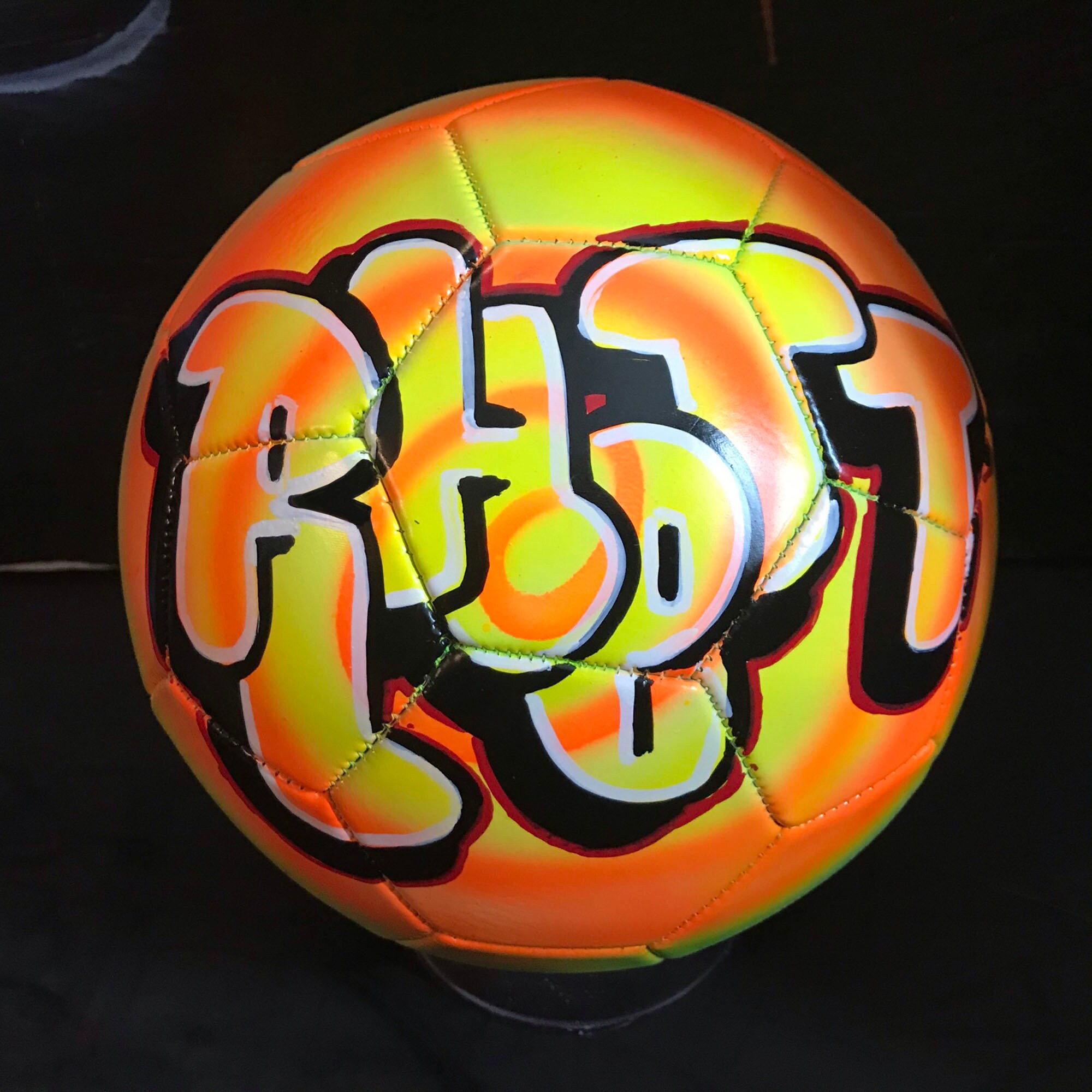 Personalized Soccer Ball with Airbrush Bubble Letter Graffiti | Etsy