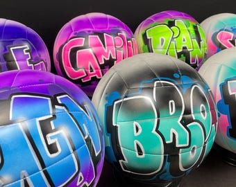 Custom Volleyball Ball: Hand Painted Name in Team Colors