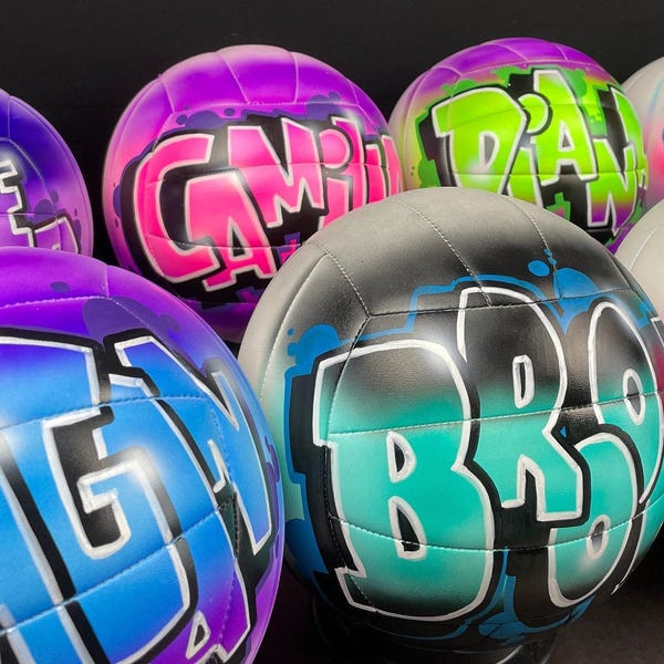 Custom Volleyball Ball: Hand Painted Name in Team Colors