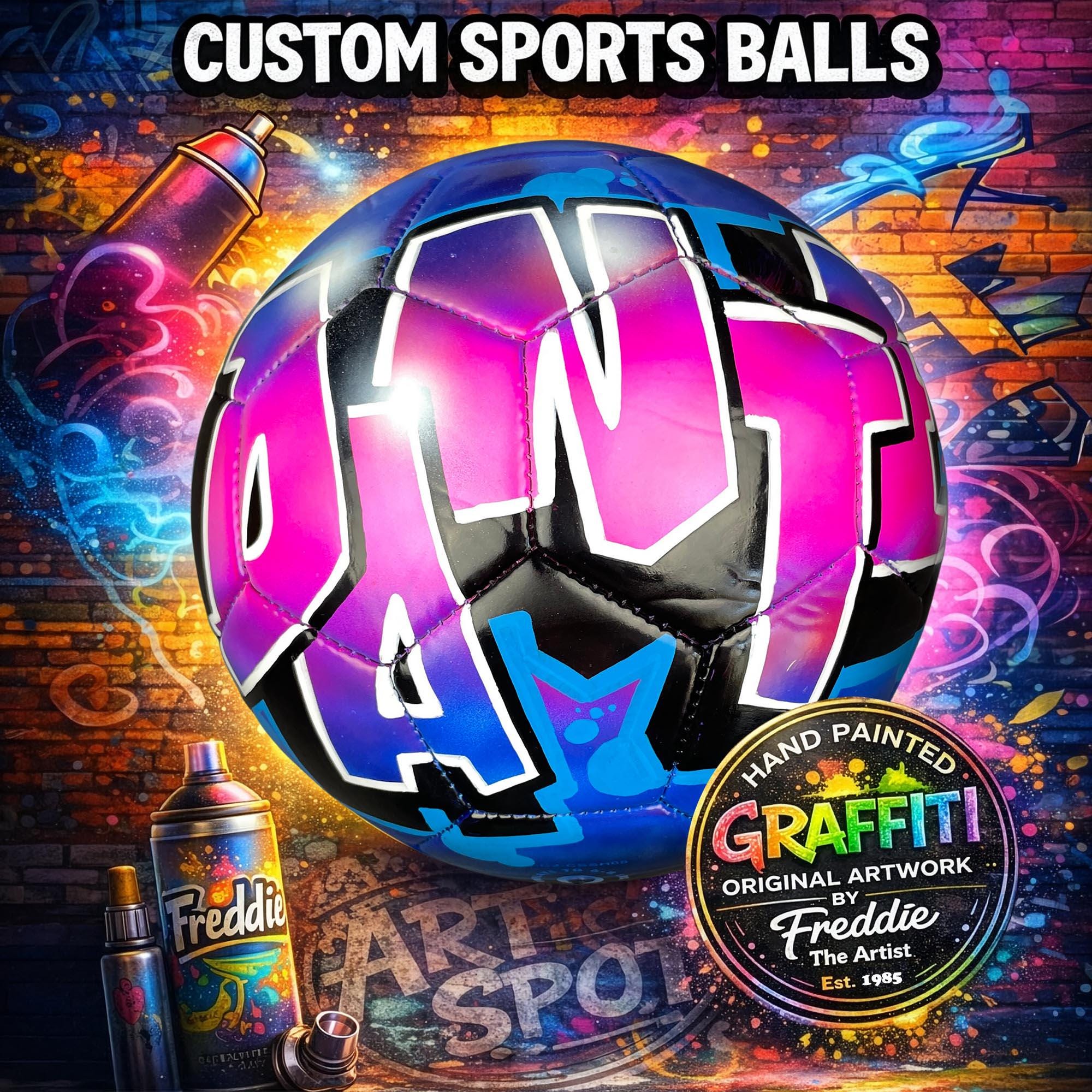Custom Airbrush Graffiti Soccer Ball – Personalized Sports Gift