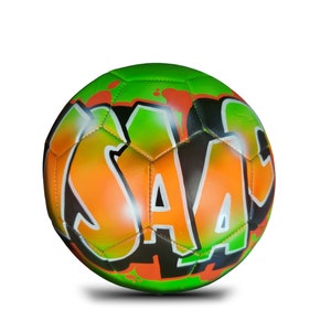 Personalized Soccer Ball with Name Painted in Airbrush Graffiti Spray Paint Art Unique Present for Boy or Girl Team Gifts Coach Gift