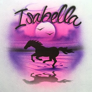 Airbrush Hoodie - Horse on the Beach - Pullover Sweatshirt or Zippered Jacket