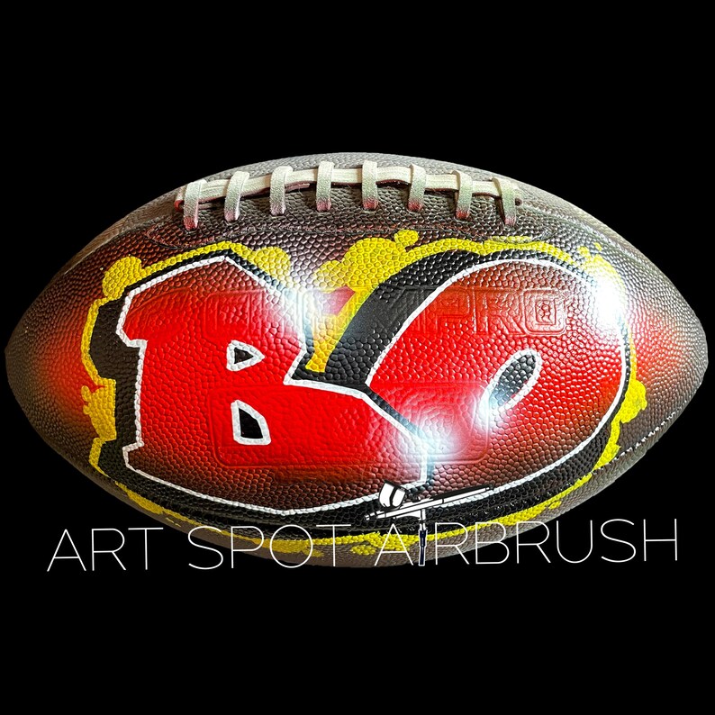 Personalized Airbrush Graffiti Footballs: Perfect for Team Gifts, Man Caves, Parties, and More Custom Football Gifts for Him image 8