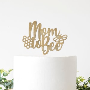 Adorno para tarta "Mamá a abeja", baby shower con temática de abejas, decoración para fiesta de abejorros, letrero con suministros para decoración de abejas.