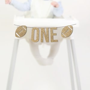 Football Highchair Banner, 1st Birthday Football Decorations, Football Cake Smash One Banner, High Chair Banner Boy First Birthday Foot Ball