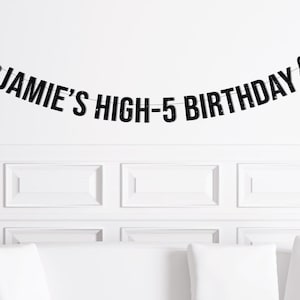 Custom High Five Birthday Banner, 5th Birthday Party Theme Boy Decorations, High-5 Birthday Decor, Fifth Party Supplies, Hand