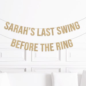 Baseball Theme Bachelorette Party Decorations, Last Swing Before The Ring Custom Personalized Banner Sign, Base Ball Bach Decor