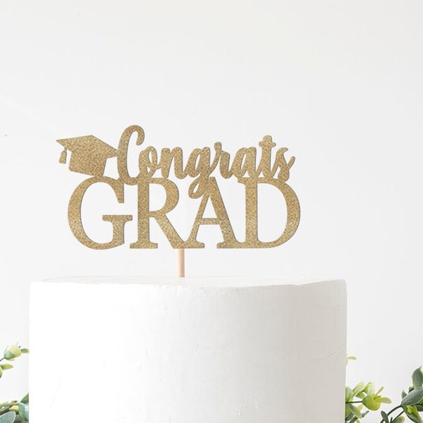 Graduation Party Decor 2023, Congrats Grad Cake Topper with Grad Cap, Class of 2023 Graduation Party Decorations, Supplies