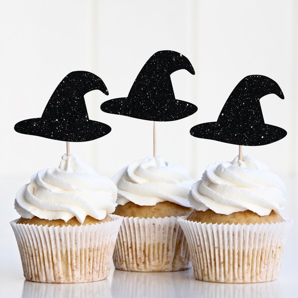 Hocus Pocus Witch Hat Cupcake Topper, Halloween Cupcake Topper, Halloween Cupcake Decorations, Miss to Mrs With All My Witches Decor