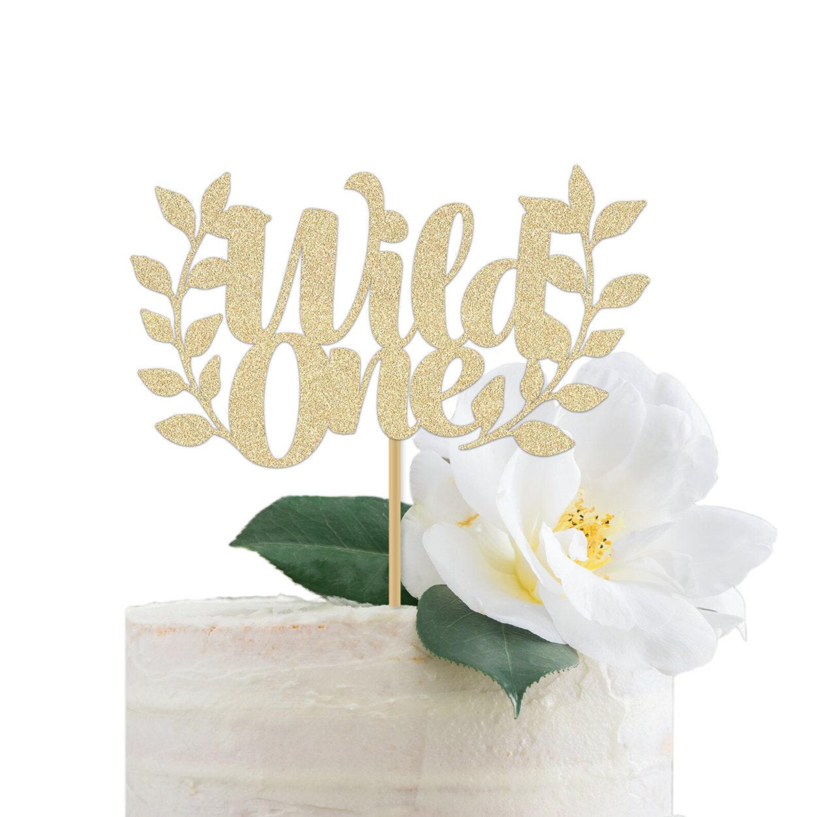 She's A Wild One Cursive Banner / Gold Script Glitter First Birthday ...