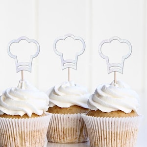 Chef Hat Cupcake Toppers, Italian Theme Themed Birthday Party, Pizzeria Birthday Decorations, Little Meatball Party Supplies Ideas, Cooking