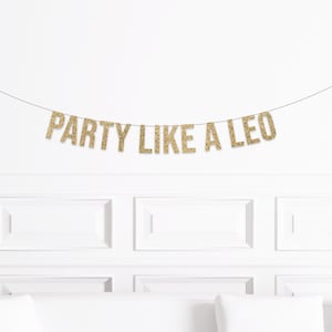 Party Like A Leo Banner, Zodiac Birthday Party Decorations, Astrology Birthday Banner, July Birthday Banner, August Birthday Banner