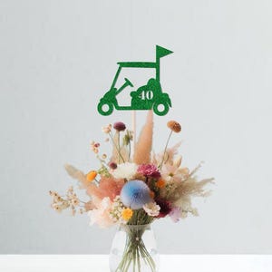 Golf Birthday Retirement Party Table Centerpiece, Floral Pick Decor, Vase Center Piece, 40th Birthday Man, 50th 60th Decorations Sign
