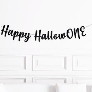 Happy Hallow-one Banner, Halloween 1st Birthday Banner, Halloween First Birthday Decorations, October 1st Birthday Decor,  Cake Smash