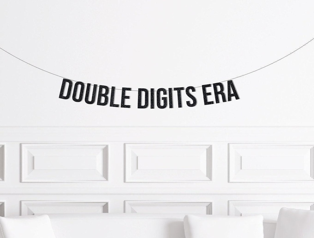 Double Digits Era Banner, 10th Birthday Party Decorations, Tenth ...