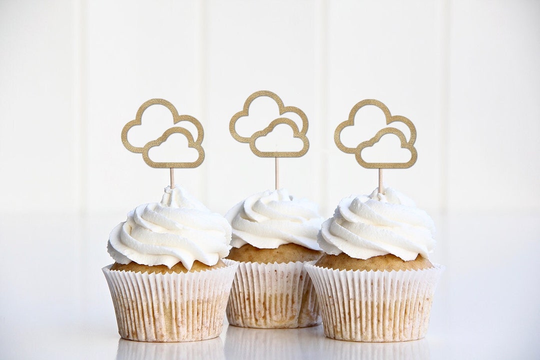 Cloud Cupcake Toppers, She's on Cloud 9, Plane Theme Birthday Party ...