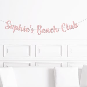 Beach Club Bachelorette Decorations, Bach Club Decor, Custom Personalized Name's Beach Bach Club Banner Sign Party Supplies