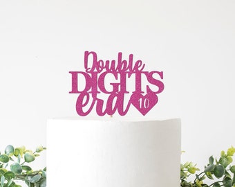 In My Double Digits Era Cake Topper, 10th Birthday Cake Sign Party Decorations, Tenth Birthday Party Decor