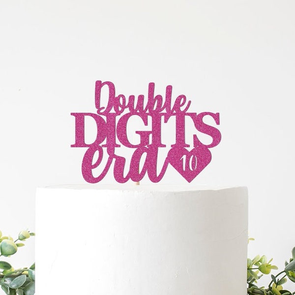 In My Double Digits Era Cake Topper, 10th Birthday Cake Sign Party Decorations, Tenth Birthday Party Decor