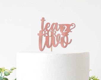 Tea For Two Birthday Decorations, Tea for 2 Cake Topper, Tea Party 2nd Birthday Decor, Garden Tea Party Second Party Supplies