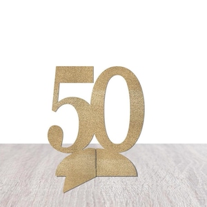 50th Birthday Decorations, 50 Table Decor, Fifty Centerpiece, Tabletop Decoration, Table Sign, Fiftieth Anniversary Party Supplies