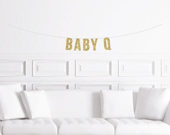 Custom Baby Q Banner / Barbeque Baby Shower Decoration / Gender Neutral BBQ / Co Ed Baby Shower Decoration Couples  Decor Outdoors BBQ