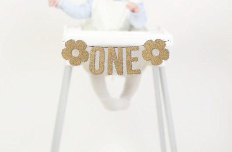 Daisy One High Chair Banner, Boho Daisy 1st Birthday Decorations ...