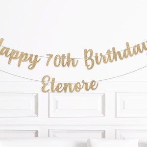 Decoraciones para 70 cumpleaños, pancarta de feliz 70 cumpleaños, decoración personalizada para 70 cumpleaños, cumpleaños de 70 años, setenta