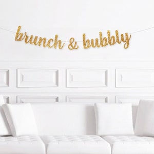 Brunch & Bubbly Banner, Bridal Shower Brunch Decorations, Engagement Party Brunch Decor, Girls Weekend Decoration