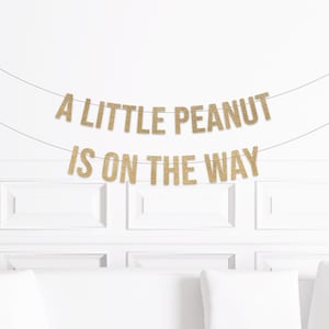Elephant Baby Shower Decor, A Little Peanut is On The Way Banner, Elephant Baby Shower Decorations, Party Supplies, Sign Backdrop Boy Girl