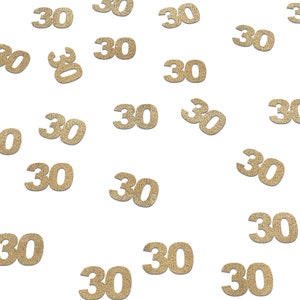 30th Birthday Decorations, Glitter Paper 30 Confetti, Dirty 30 Decor, Party Supplies Thirty Man Woman, Gold, Rose Gold, Anniversary