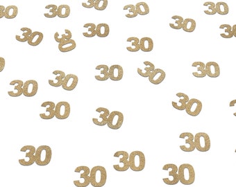 30th Birthday Decorations, Glitter Paper 30 Confetti, Dirty 30 Decor, Party Supplies Thirty Man Woman, Gold, Rose Gold, Anniversary