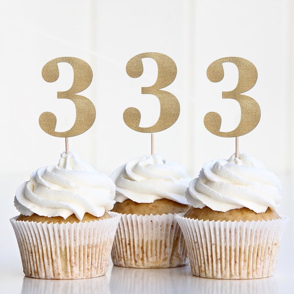 3 Cupcake Toppers, 3rd Birthday Cupcake Topper, Third Birthday Decorations, 3rd Birthday Decor, Cupcake Picks, Toothpicks, Three, Boy Girl