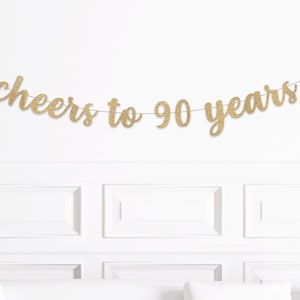 Decoraciones para 90 cumpleaños, pancarta de &quot;Saludos por los 90 años&quot;, letrero para el nonagésimo cumpleaños, decoración para fiestas de cumpleaños de 90 años para hombre y mujer.