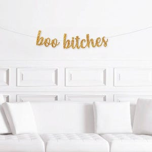 Boo Bitches Banner Sign, Halloween Bachelorette Decorations, October Bachelorette Decor, Halloween Party Decoration