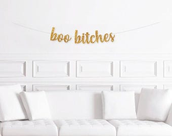 Boo Bitches Banner Sign, Halloween Bachelorette Decorations, October Bachelorette Decor, Halloween Party Decoration