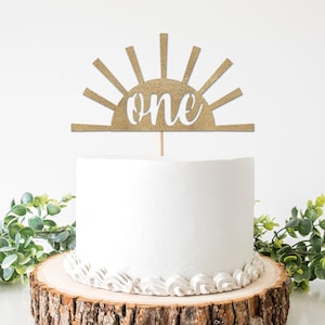 First Trip Around the Sun Cake Topper, Boho Sun 1st Birthday Cake Decoration, One Sun Decor, Bohemian Sun Party Supplies