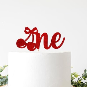 Cherry 1st Birthday Cake Topper, One with cherries theme First Birthday Decorations Decor, She&#39;s the Cherry On Top