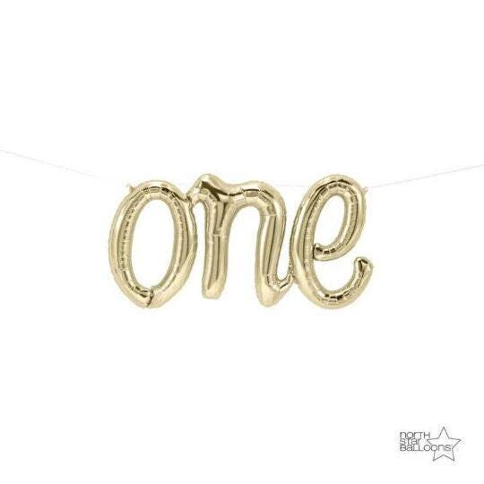 He's A Wild One Cursive Banner / Gold Glitter Script First Birthday ...